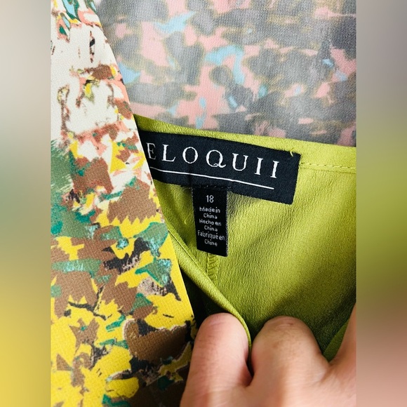 ELOQUIL Flowy Printed Dress floral print size 18 NWT - Picture 11 of 16